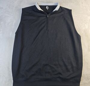 FootJoy FJ Approach Pullover Mens Lg Black 1/4 Zip Vest Performance Golf